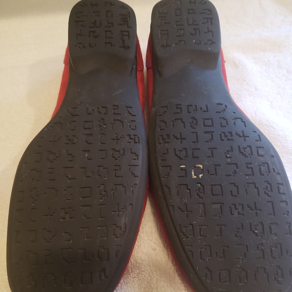 LL Bean Red Suede Leather Loafers 9 - Picture 3 of 6